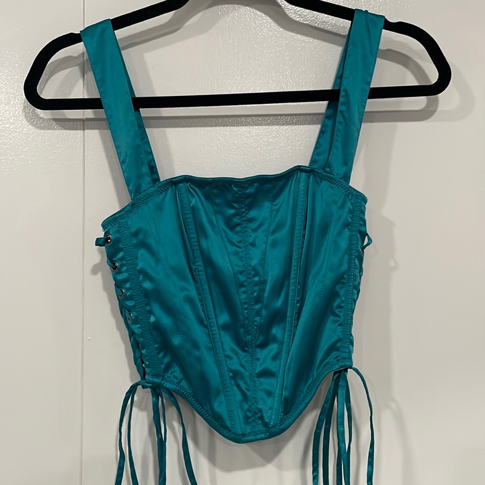 Urban outfitters corset teal top